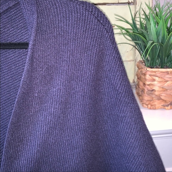 Anthropologie Akemi+Kin Dolman Sleeve Navy Ribbed Open Draped Cardigan M - Picture 6 of 7